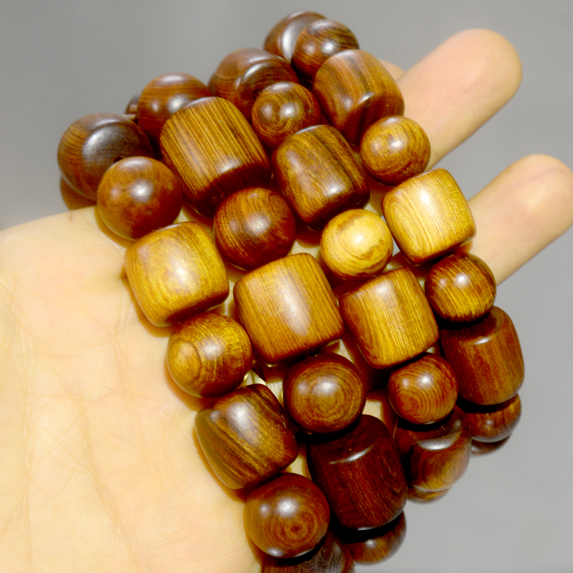 Vòng tay chuỗi hạt gỗ trụ tròn-Nhiều cỡ ly