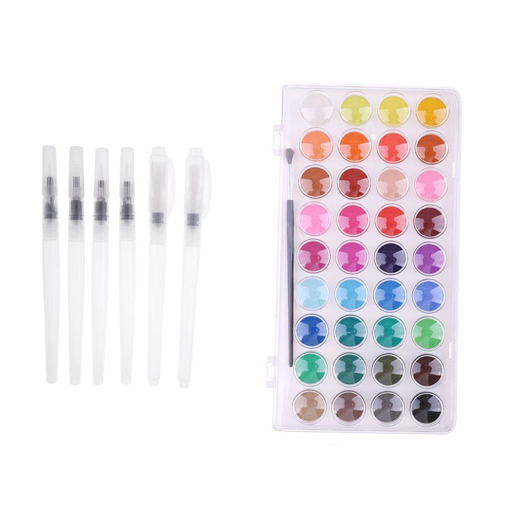 36 Màu Chắc Chắn Màu Nước Sơn Sắc Tố Bộ Vẽ + 6x Lông Nước Bút