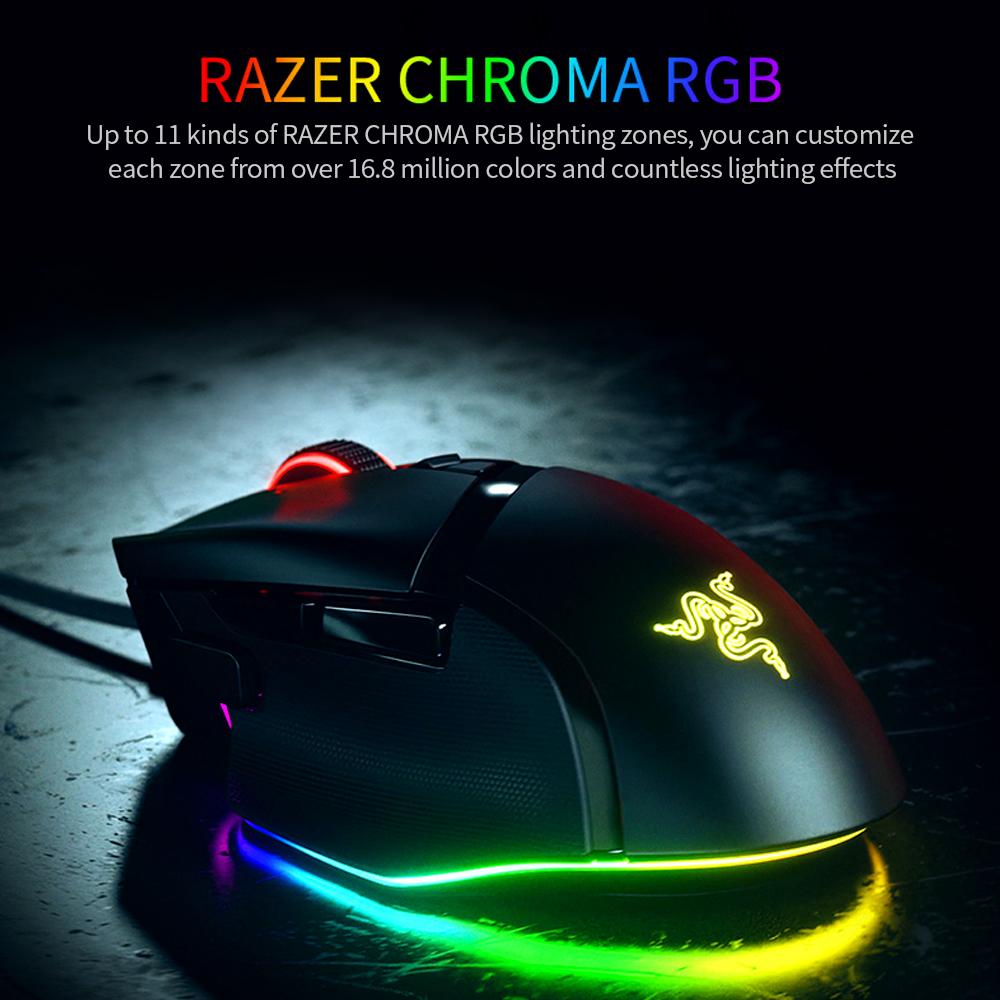 Chuột chơi game có dây RAZER Basilisk V3 Chuột công thái học với FOCUS + 26000DPI Cảm biến quang học 11 RAZER CHROMA RGB Lighting