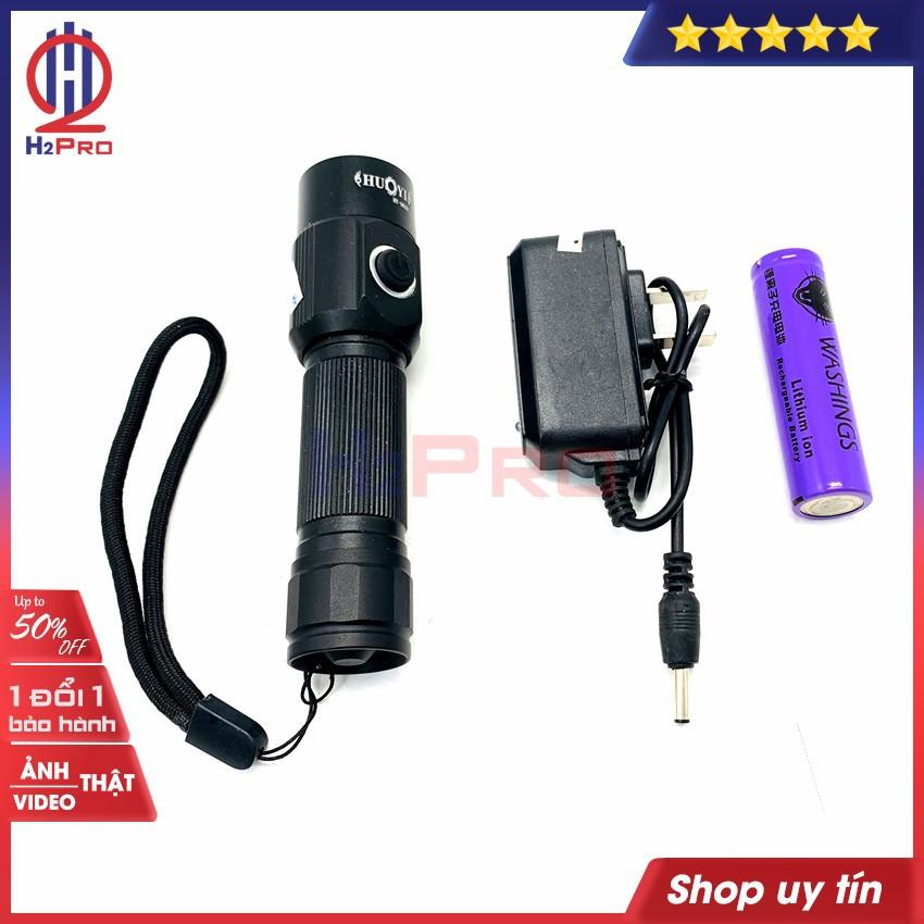 Đèn pin LED siêu sáng mini pin sạc HY-9808 H2Pro hàng hãng-cao cấp-chiếu xa 300m,chống thấm nước-3 chế độ sáng-LED trắng