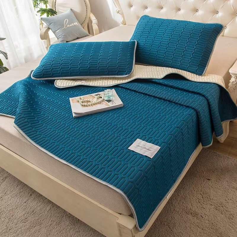 Chiếu điều hòa Tencel cao su non loại trơn - Tặng kèm 02 vỏ gối