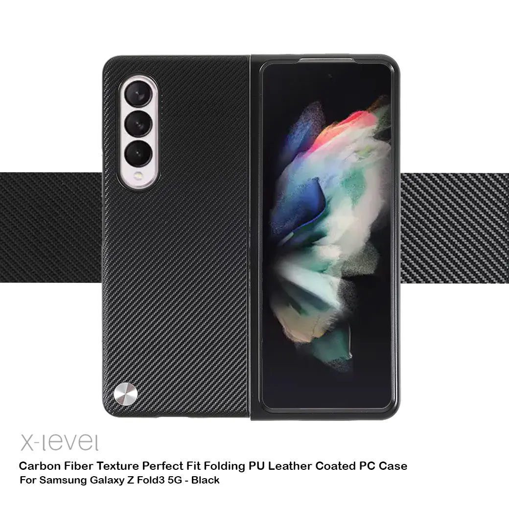 Ốp lưng chống sốc cho Samsung Galaxy Z Fold 3 hiệu X-Level Kevlar Folding Screen (chất liệu vân carbon cao cấp, trang bị khả năng chống va đập cực tốt) - hàng nhập khẩu
