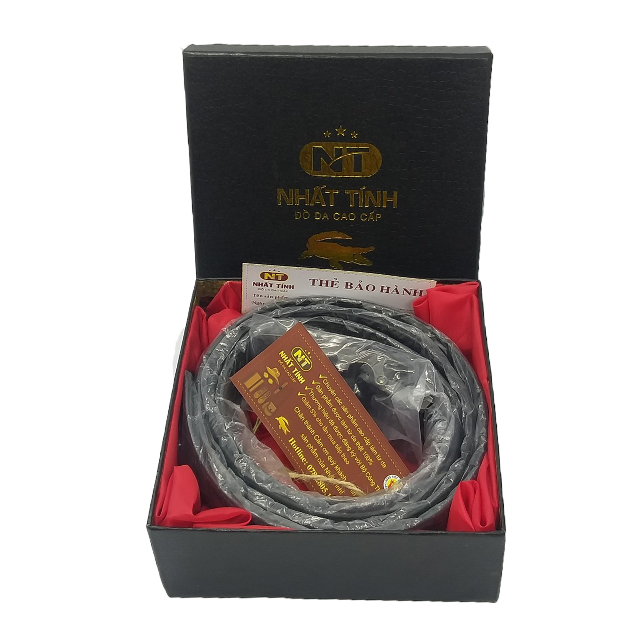 Thắt lưng nam da bò cao cấp nguyên tấm, khóa tự động bản 3.5cm hàng chính hãng Nhất Tính, bảo hành 5 năm