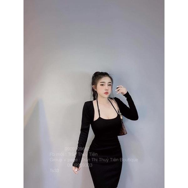 Set đầm áo khoác(len gân)-Carotshop