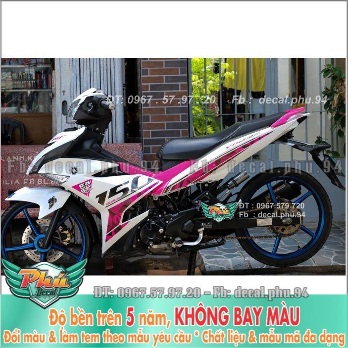Tem rời Exciter 150 Y15ZR Trắng Hồng