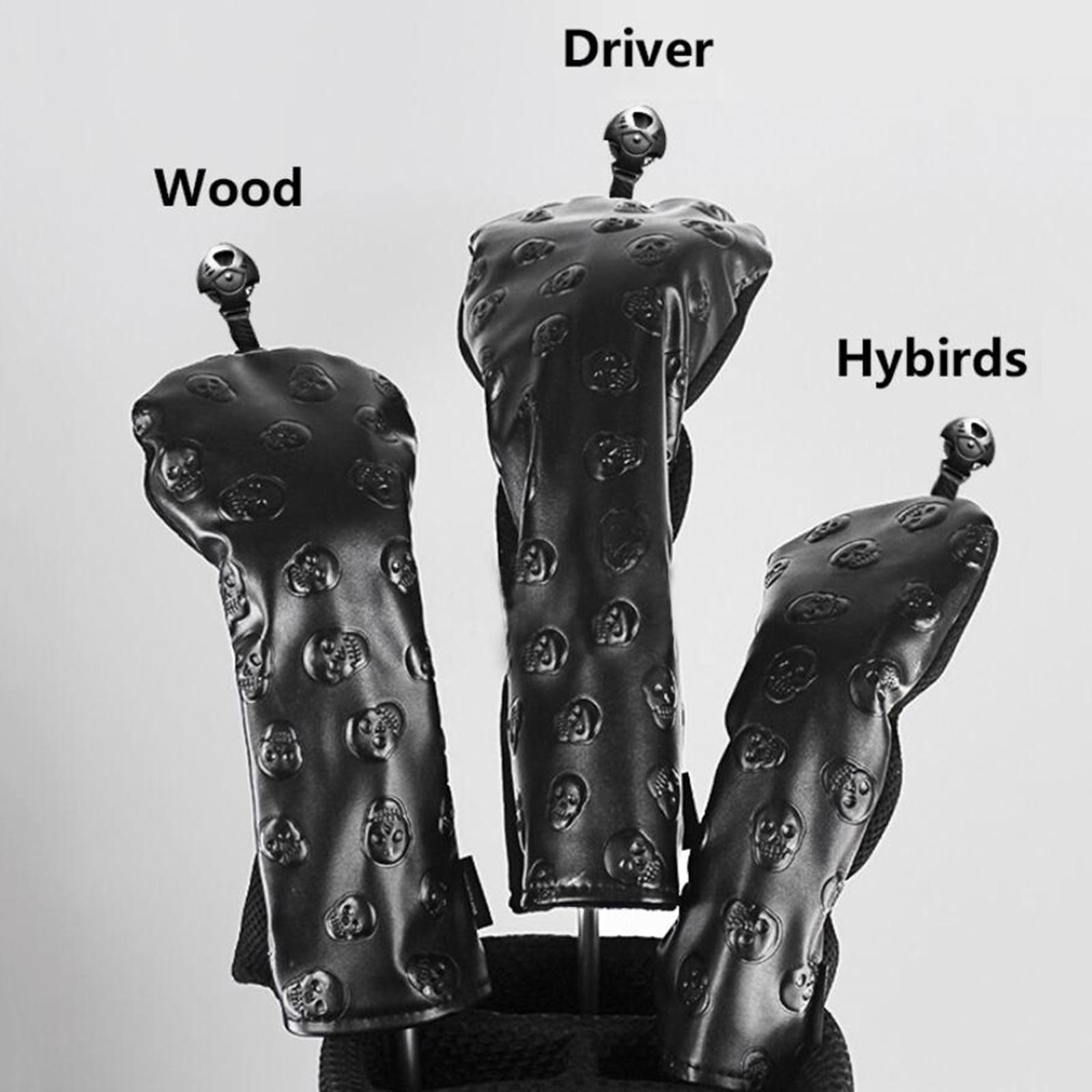 3x Golf Wood Headcover No.1 3 5 Head Cover 460cc Fairway Driver Protection