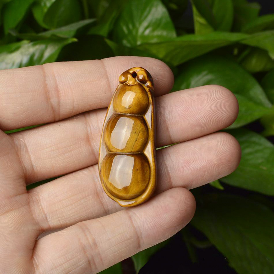 Mặt Dây Chuyển Hạt Đậu Phong Thủy Đá Mắt Hổ