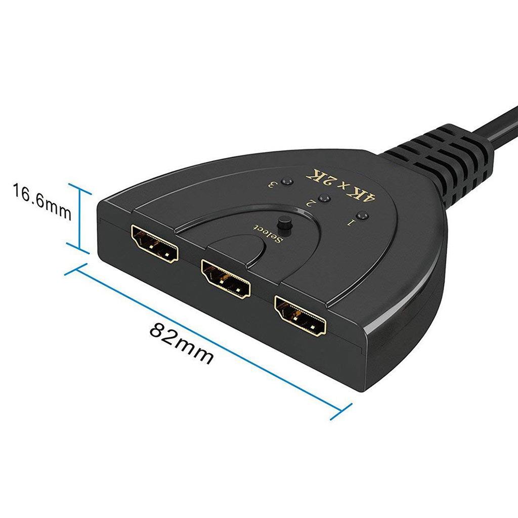3 Port Auto HDMI Switch Switcher Splitter Hub Box Adapter HD 4K X 2k HDTV