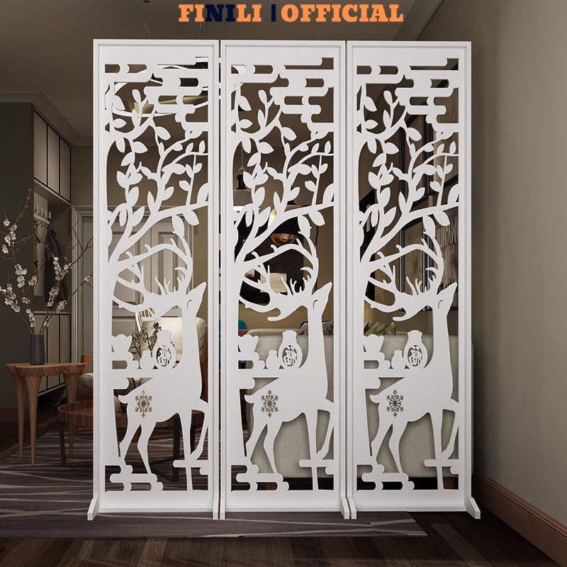Vách ngăn phòng khách và phòng bếp khung gỗ vách nhựa cứng cáp giá tốt FINILIO333