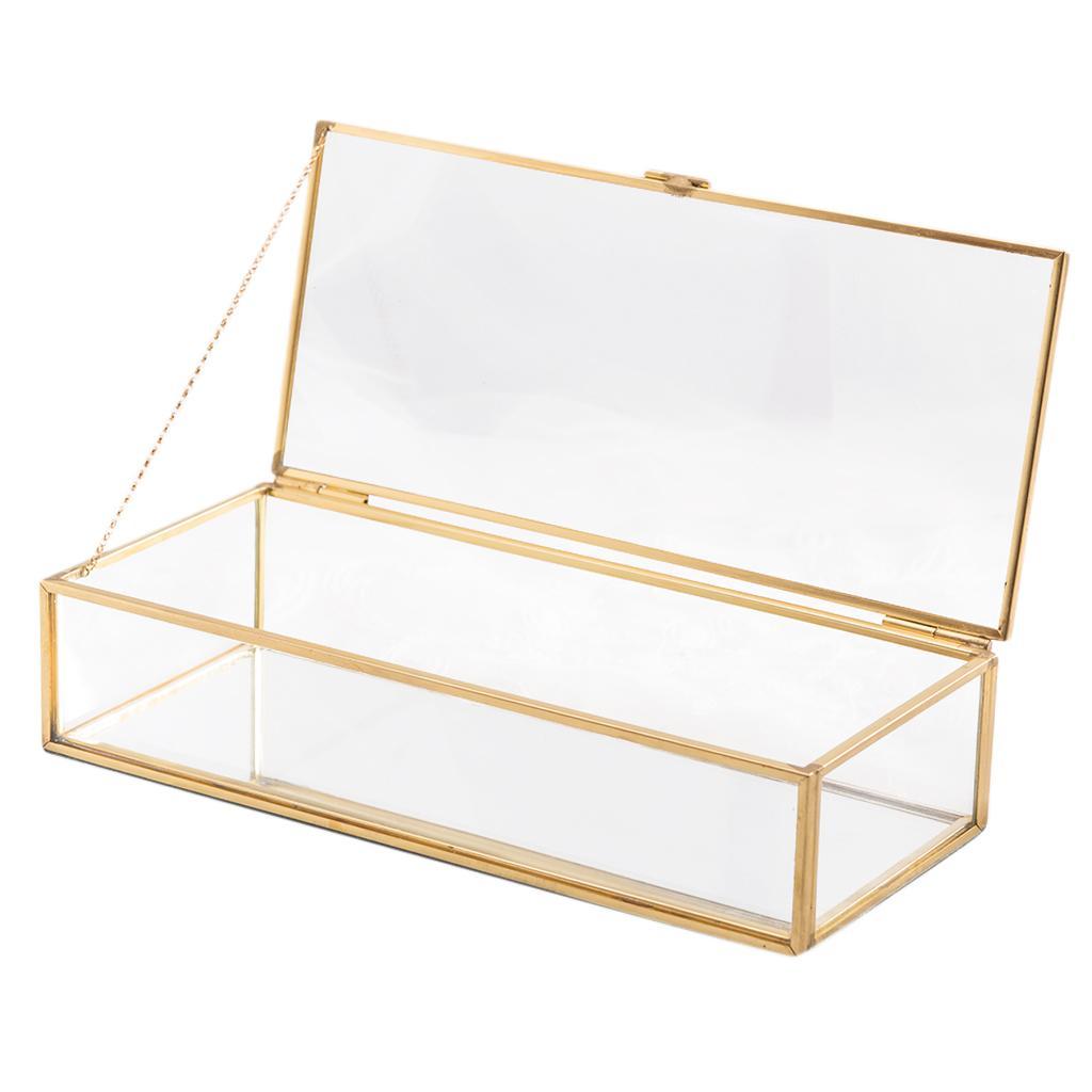 Glass Vintage Jewelry Box Geometric Jewelry Display Organizer Keepsake Box Case