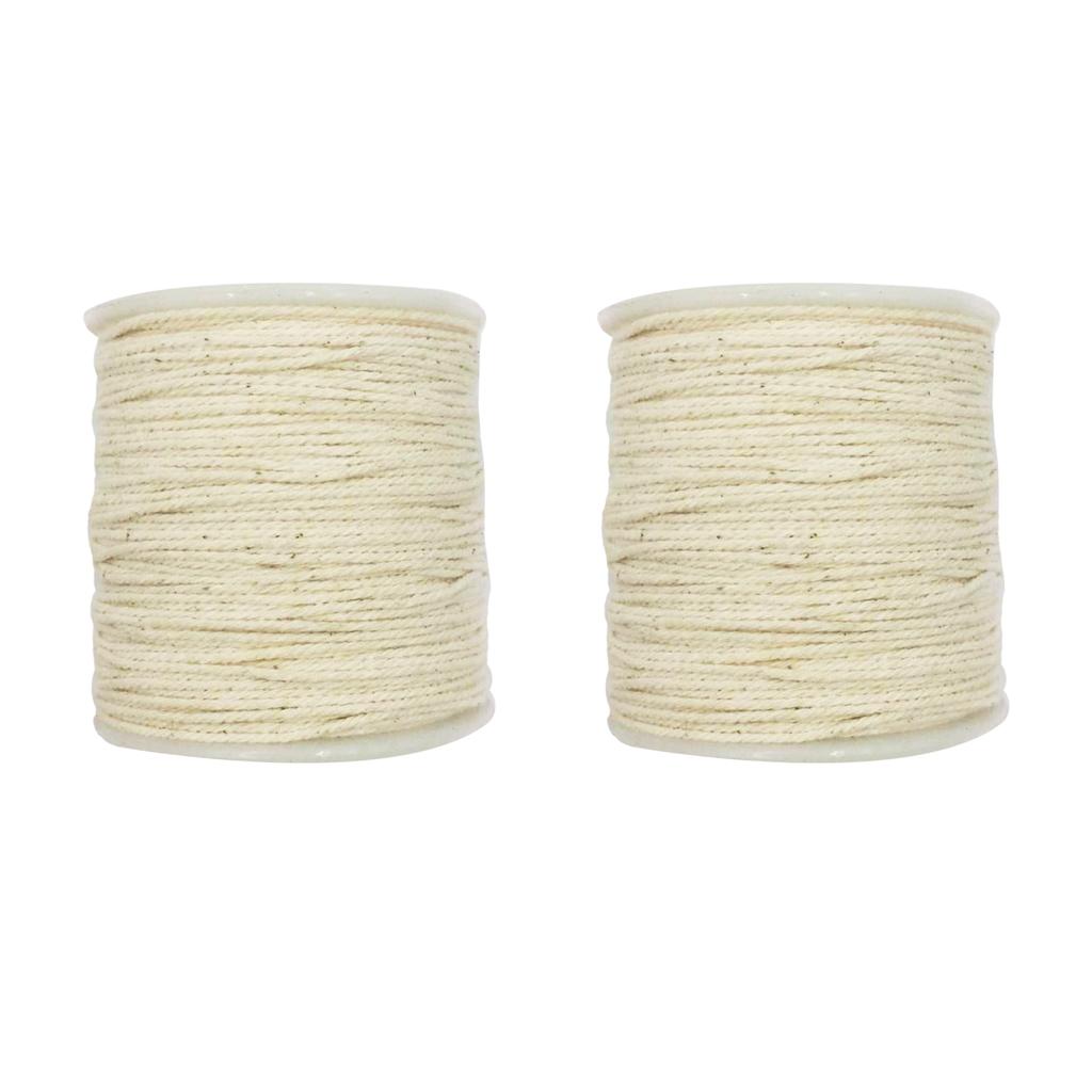 2 Chiếc 100 m 1mm Mộc Mạc Cotton Dây Bện Dây Xoắn Dây Chéo Thủ Công Nguyên Trắng