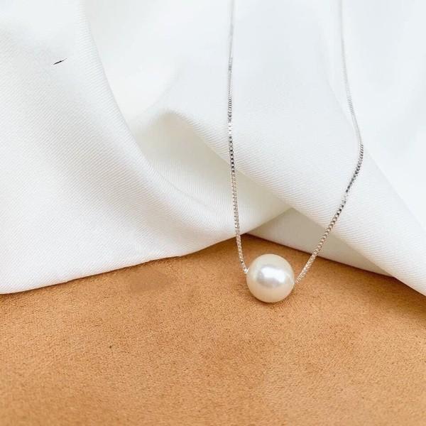 Dây Chuyền Bạc Ta S99 CaoBac Silver Hột Trai Phong Cách Đơn Giản Sang Trọng