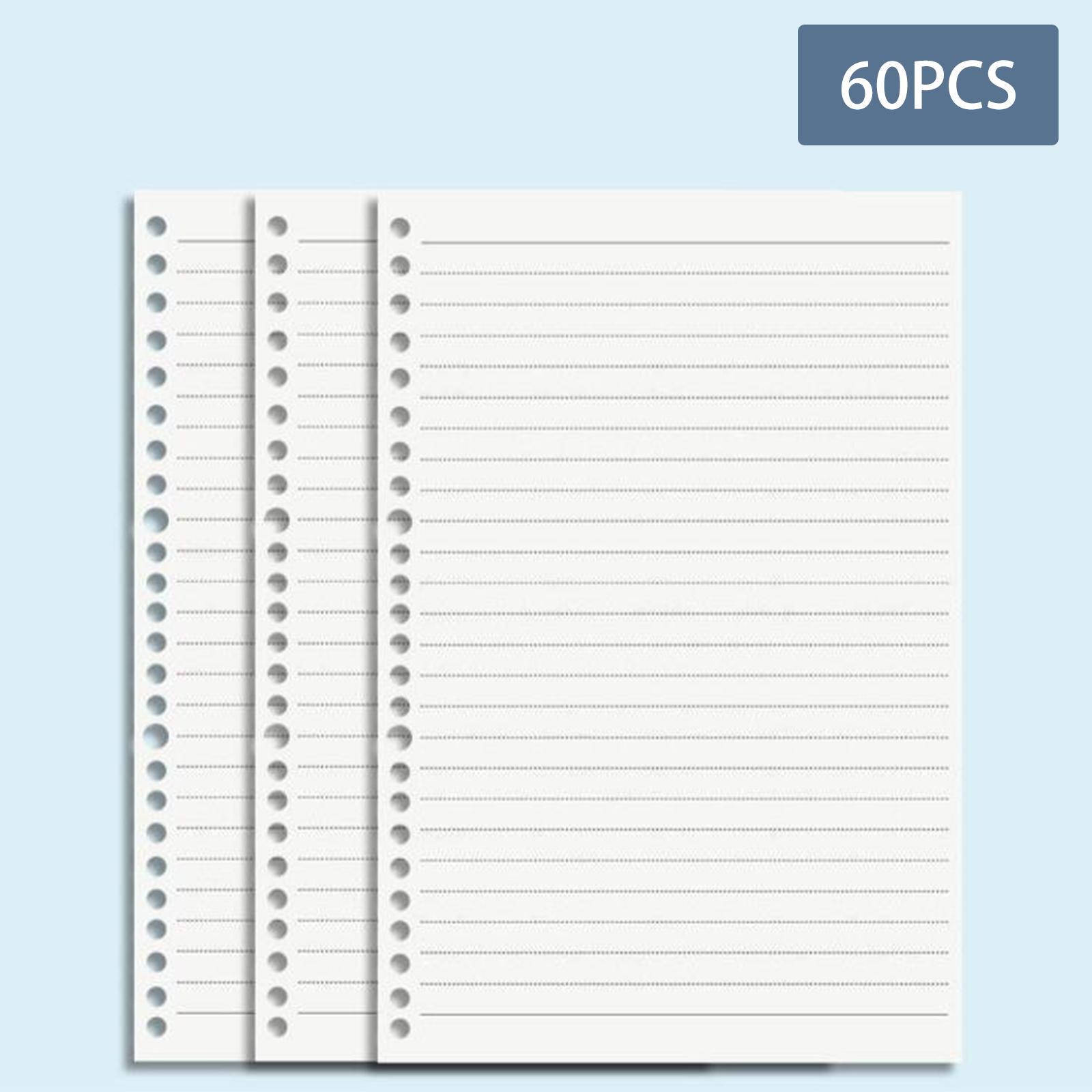 Refill Paper 60 Sheets Accessories Detachable Binder Paper for Binder