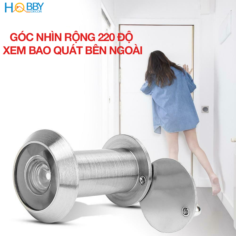 Mắt thần gắn cửa phòng chống trộm nhìn bao quát HOBBY Home Decor MT1 góc rộng 220 độ đường kính 16mm