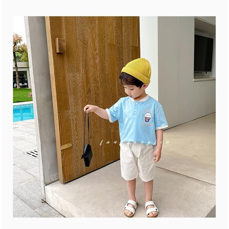 Áo polo cộc tay cổ bomber cho bé trai bé gái Magickids áo phông có cổ trẻ em in cây kem cotton thấm hút mồ hôi AO21008