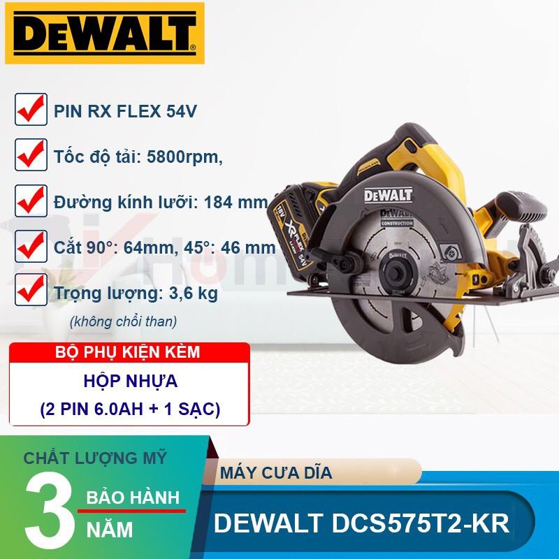 Máy cưa dĩa dùng Pin DEWALT DCS575T2-KR