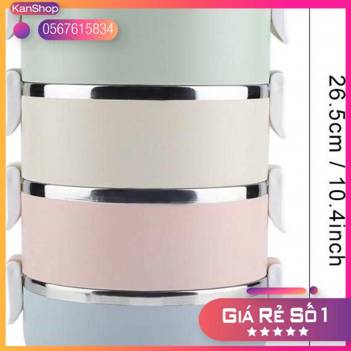 HỘP ĐỰNG CƠM 4 TẦNG INOX BẰNG LÚA MẠCH - CẶP LỒNG GIỮ NHIỆT 4 TẦNG RUỘT INOX VỎ BẰNG LÚA MẠCH AN TOÀN TIỆN DỤNG