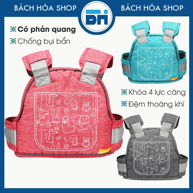 Đai đi xe máy an toàn cho bé (từ 1 đến 10 tuổi), chống bụi bẩn, thoáng khí, chắc chắn, phát sáng ban đêm