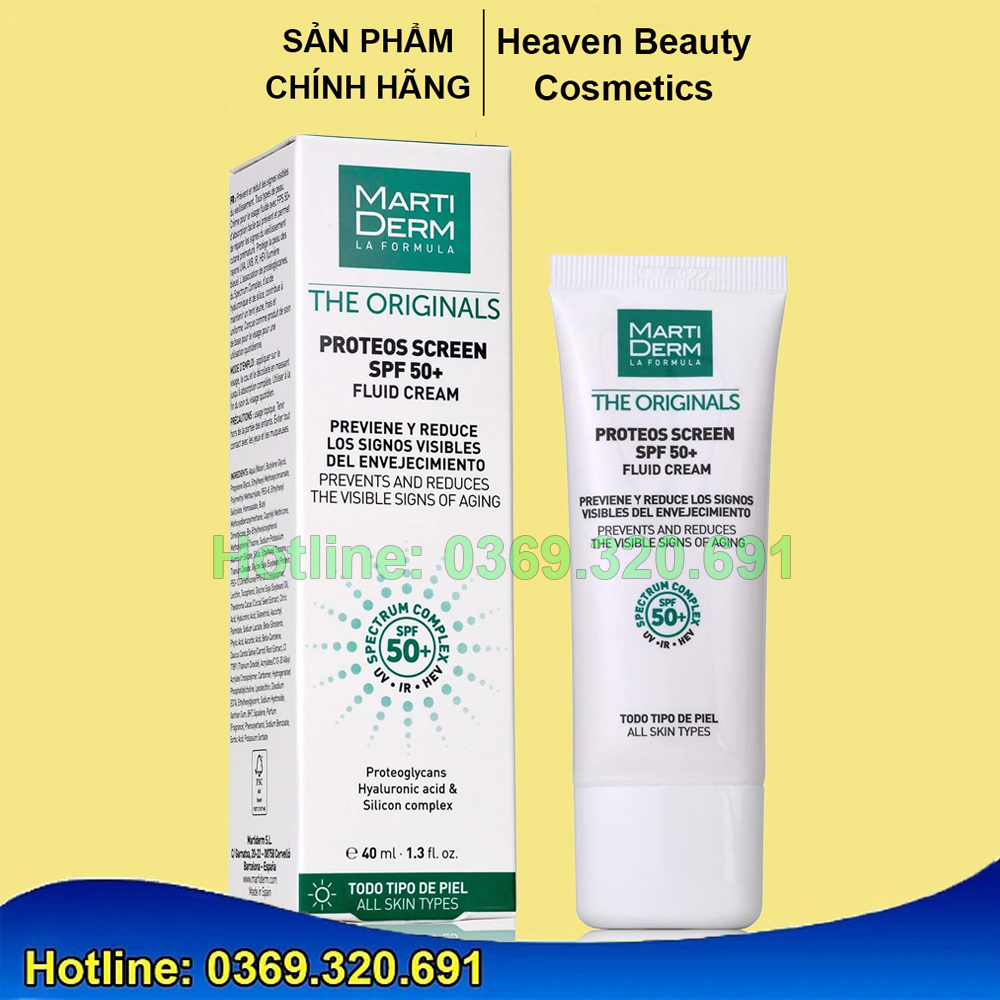 Kem Chống Nắng Bảo Vệ Da Toàn Diện Cho Làn Da Dầu, Mụn, Nám Và Tăng Sắc Tố MartiDerm The Originals Proteos Screen SPF50+