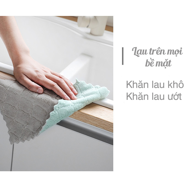 Sét 20 khăn lau 2 mặt siêu thấm- Khăn lau không phai màu không rụng sợi- nhanh khô- Khăn lau bếp, khăn lau kính, lau bát lau tay