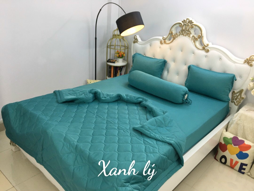 Bộ ga gối thun trơn nhiều màu