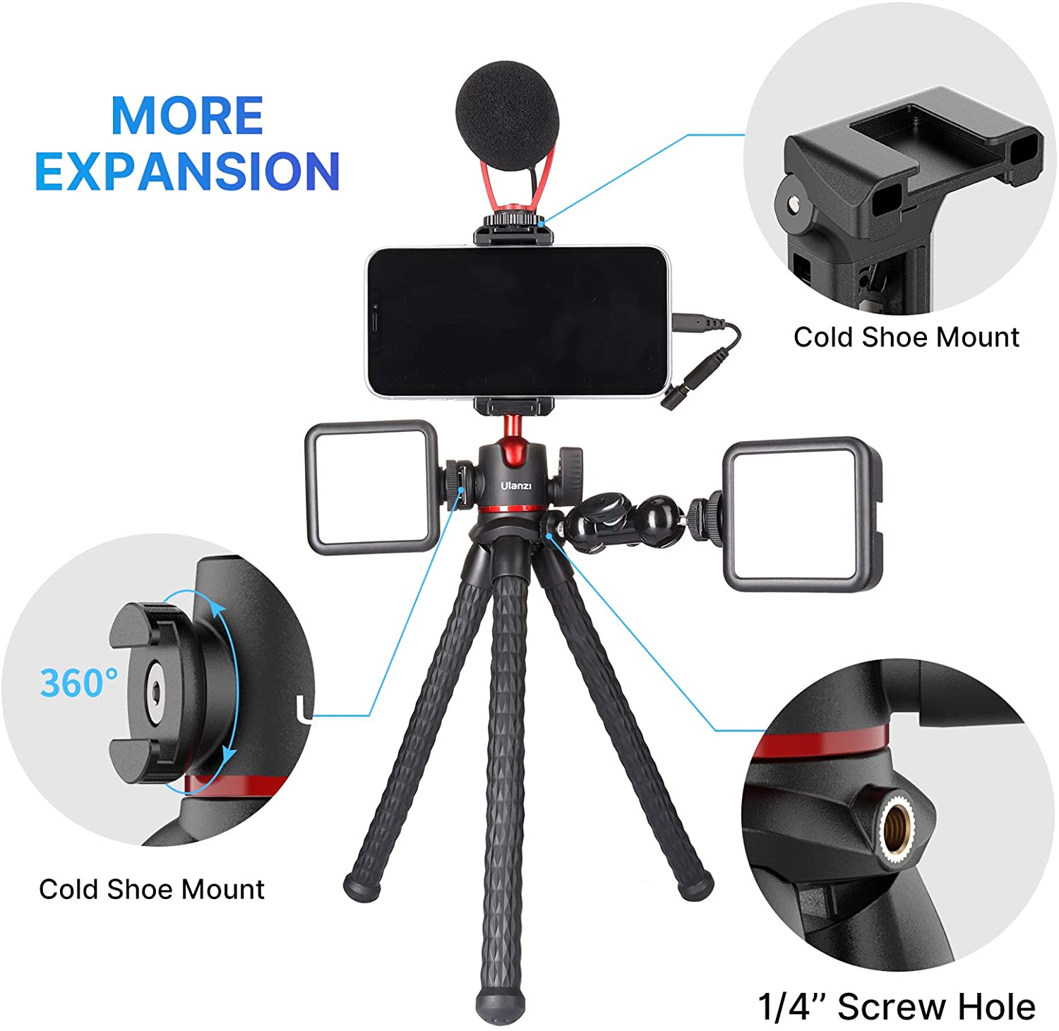 Ulanzi MT-33, Chân Tripod Bạch Tuộc Đa Năng Cho Máy Ảnh, Điện Thoại, Tải Trọng Lến Đến 2Kg - Hàng Chính Hãng