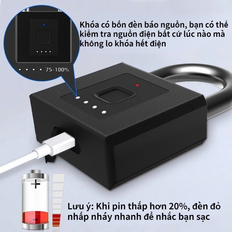 Ổ KhóJa Vân Tay Sai Đại Chống Trộm – Dùng Cho Cổng Cửa Nhà, Bền Bỉ Ngoài Trời, ĐÈN TRANG TRÍ