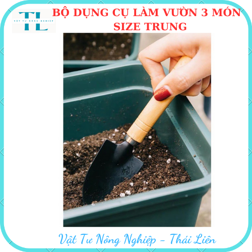 Bộ dụng cụ làm vườn 3 món size trung, Bộ dụng cụ 3 món tiện lợi, dễ sử dụng, chắc chắn phù hợp với làm vườn.