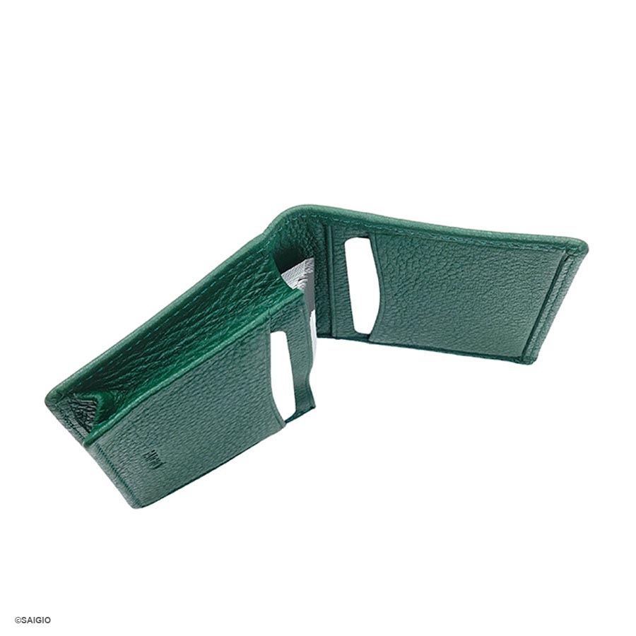 Bóp Đựng Thẻ ATM Nhỏ Gọn SUPPLE, Da Bò SMALL PEBBLE Mềm Mại Màu Xanh Lá - Bền Bỉ, Chống Xước - Chống Nhăn Tốt, Thiết Kế Hiện Đại, Ngăn Súp Lê Rộng, Đựng Nhiều Thẻ Ngân Hàng, Card Danh Thiếp, Căn Cước Công Dân, Dáng Đứng - Gập 2 – Hàng Chính Hãng SAIGIO