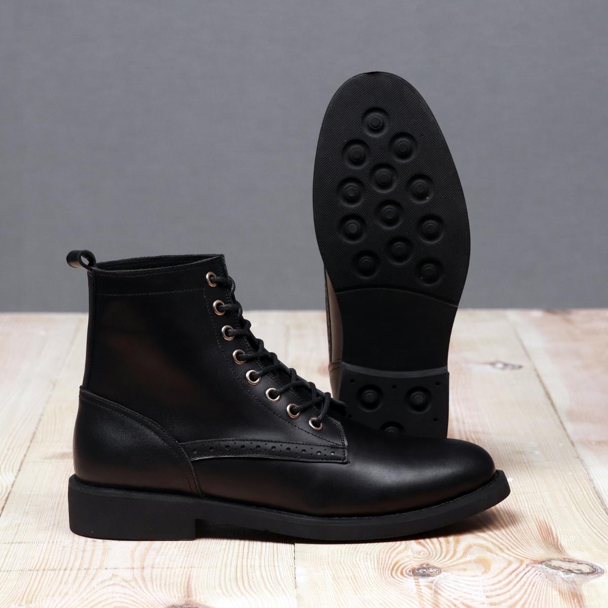 Giày da nam Combat Boots Captain 01 da bò nhập khẩu Lucas Shoes