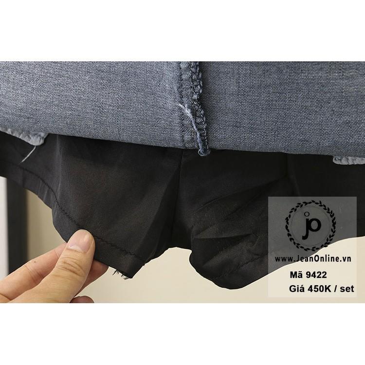 Bigsize Nữ - Set áo thun + short váy jean