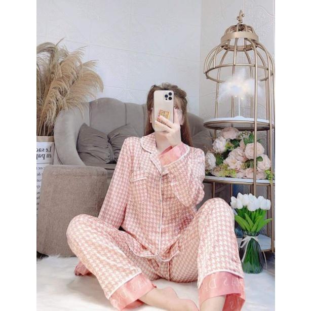 Bộ Đồ Pijama Bộ lụa Latin dài tay