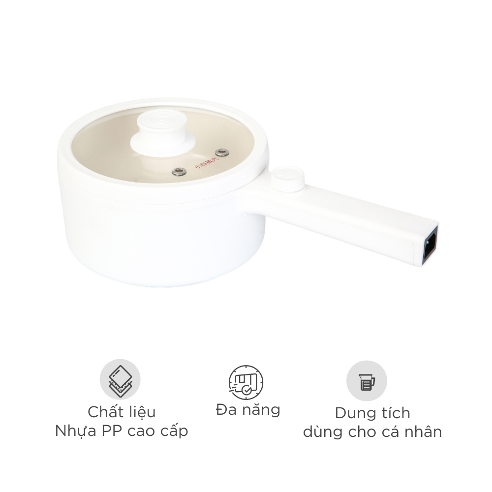 Nồi điện ceramic Mishio MK271 nấu lẩu, mỳ, canh, súp dễ dàng - Hàng chính hãng