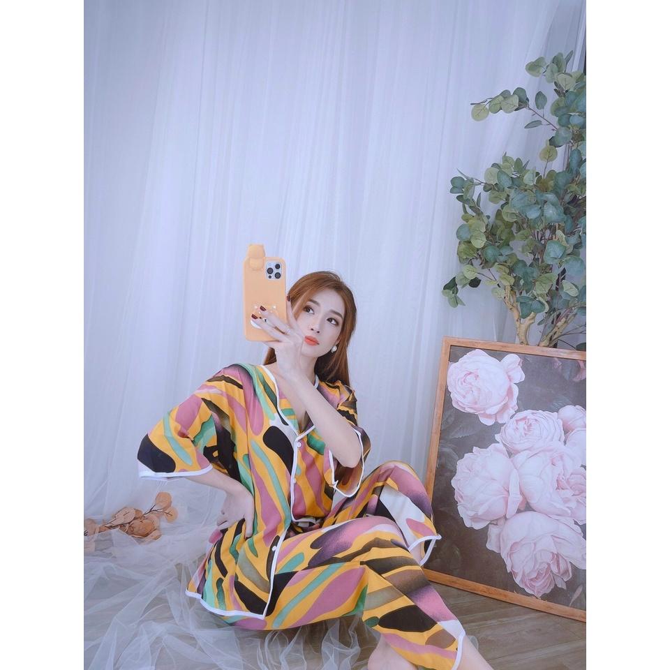 Đồ Bộ Nữ Mặc Nhà Quần Dài Lụa Mango Mềm Mịn MOMOSA Shop