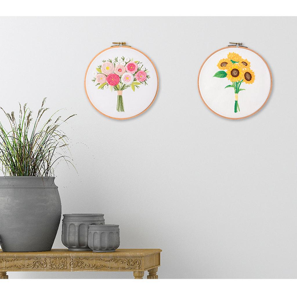 Printed Cross Stitch Kit Embroidery Kits Flower Pattern Crafts Multicolor 1