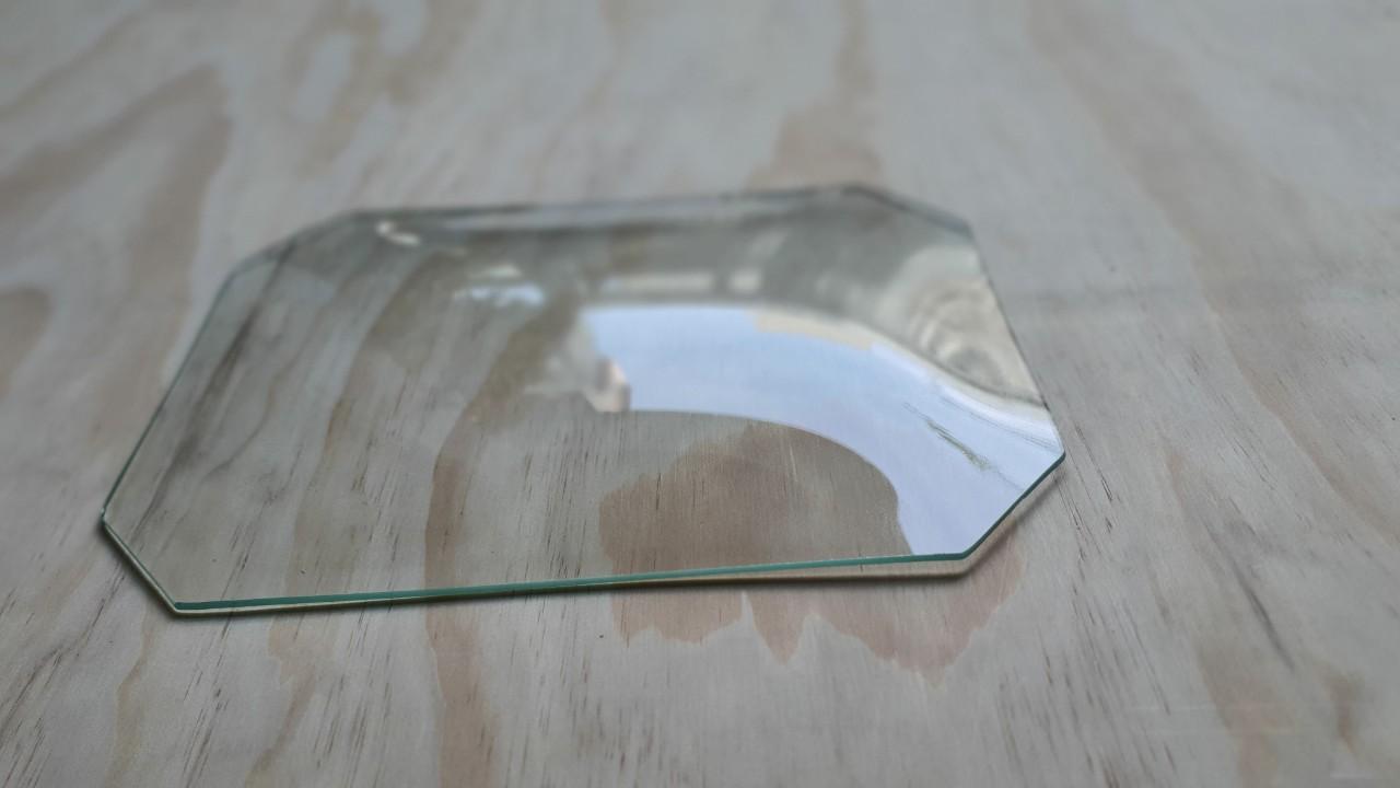Kính CONG (MO) hình bát giác NGANG (bằng thủy tinh 2mm) dùng cho đồng hồ treo tường, đồng hồ cổ, đồng hồ  treo tường mặt hình bát giác đứng