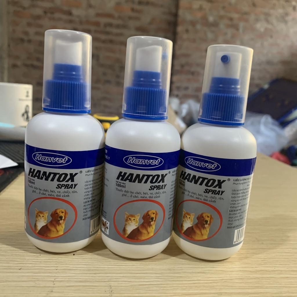 Chai xịt Hantox spray 100ml diệt ve giận, ký sinh trùng