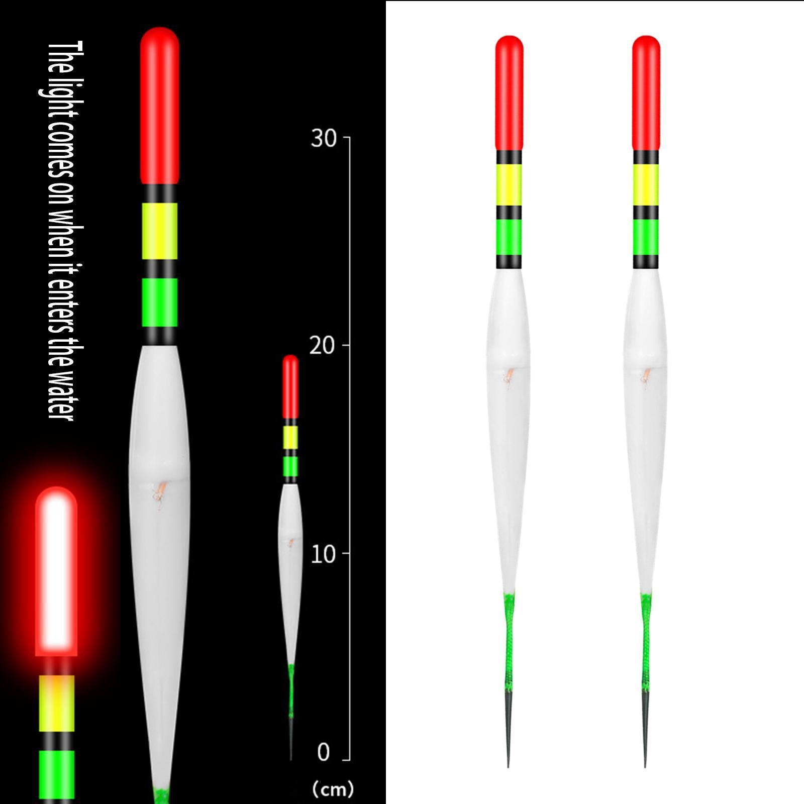 2x Night Fishing LED Floats, Fish Float Bobber Tackle Smart Luminous Fishing Buoy, Light up Bobbers Bite Reminder Alarm Electric Fishing Float