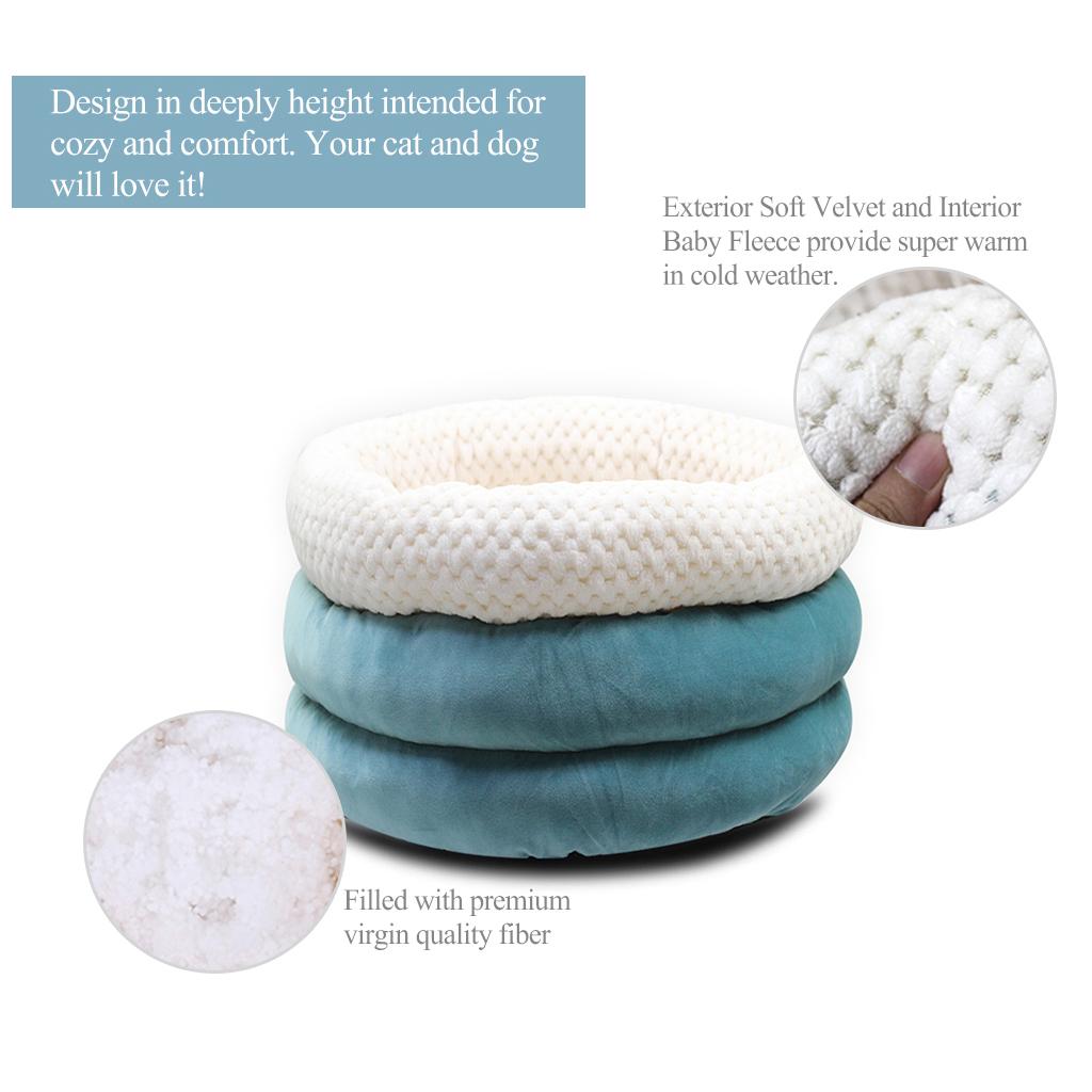 Cute Round Cave Shape Pet Sleeping Bed Cozy Winter Bed For Cat Dogs Blue