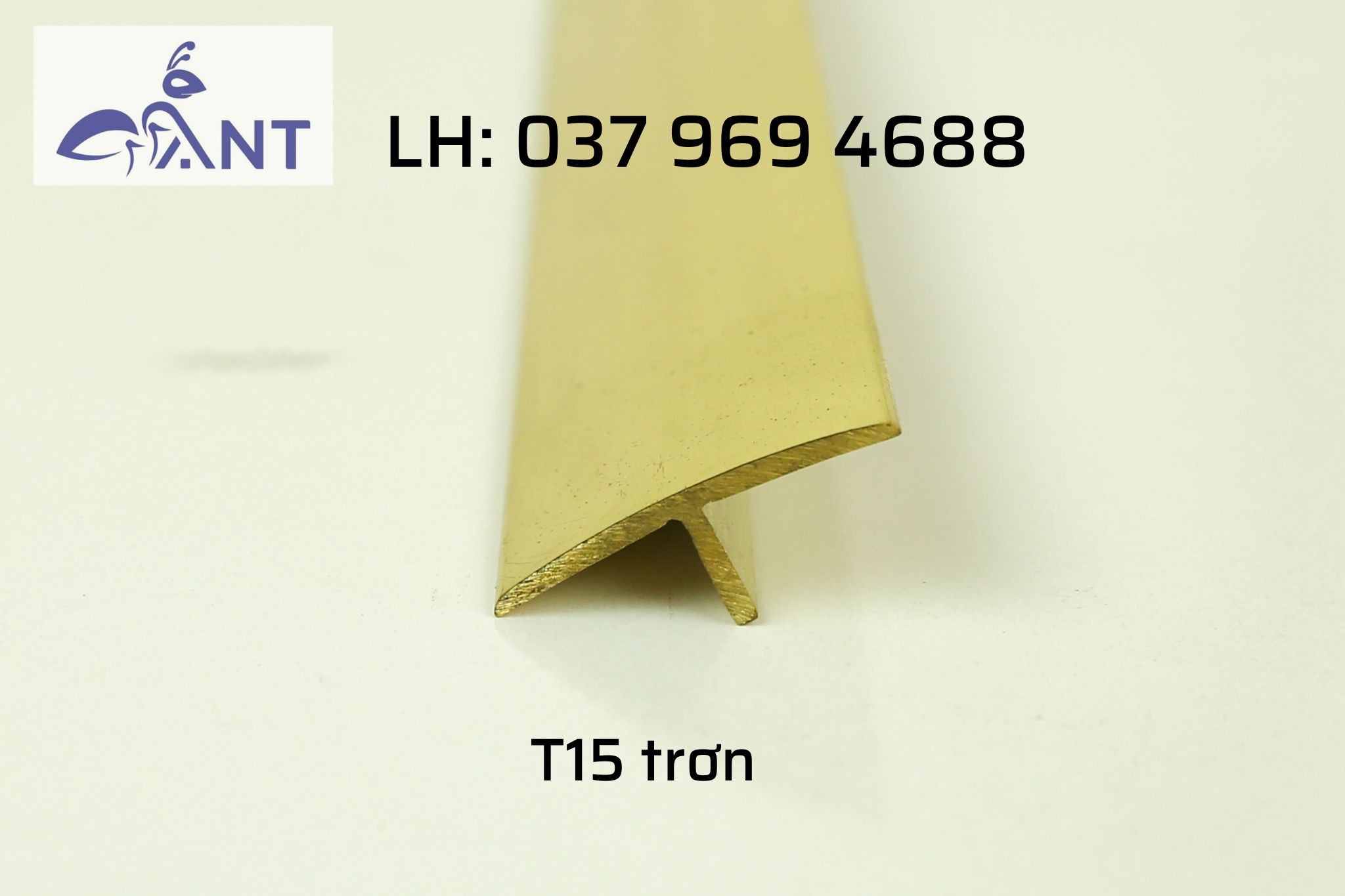 Nẹp đồng t15 mặt trơn cong, nẹp chữ t đồng, dùng trang trí nhà cửa, 1 thanh dài 4m, giá tính theo mét
