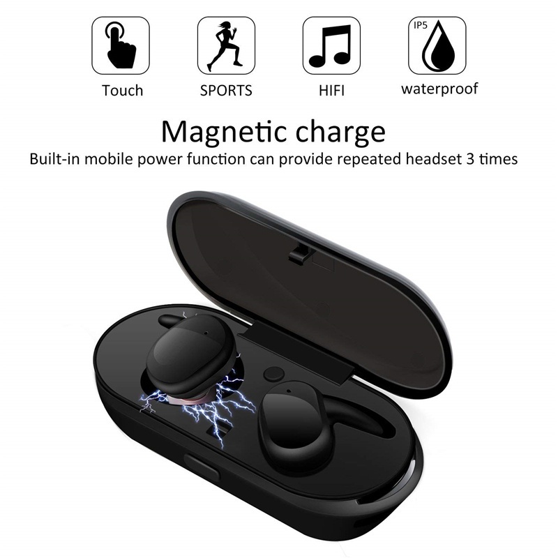 Tai nghe không dây Vitog Y30 TWS kết nối Bluetooth 5.0, chạm điều khiển, âm thanh Hifi sống động, kiểu dáng thể thao tương thích với hệ điều hành Android và iOS