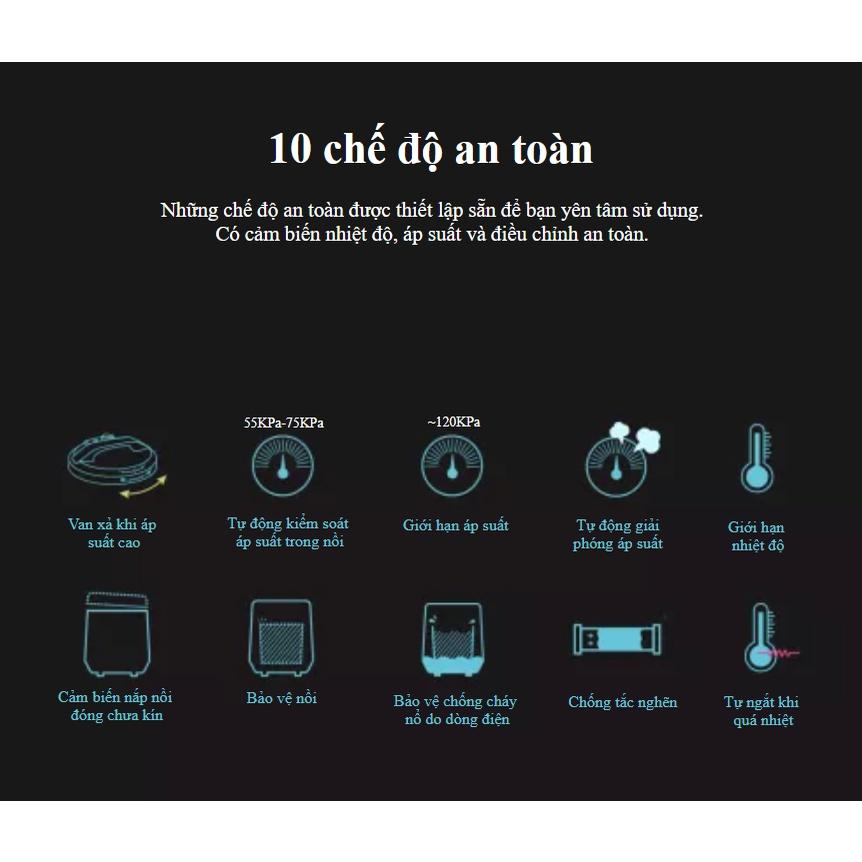 Nồi áp suất điện tử Lock&Lock EJP666SLV 6 lít - Hàng chính hãng, 11 chế độ cài sẵn, hẹn giờ nấu, giữ ấm - Hapos