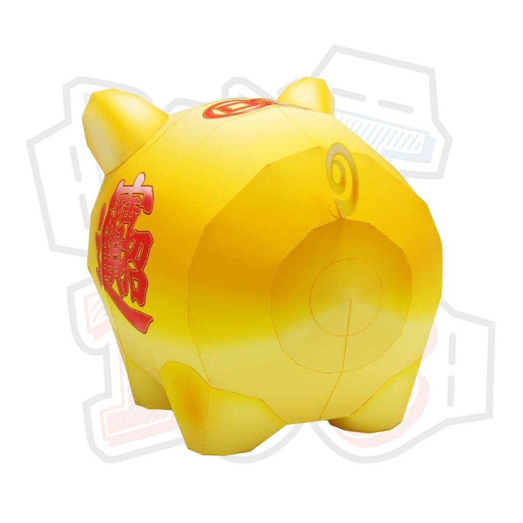 Mô hình giấy đồ vật ống heo Golden Pig - Money Box