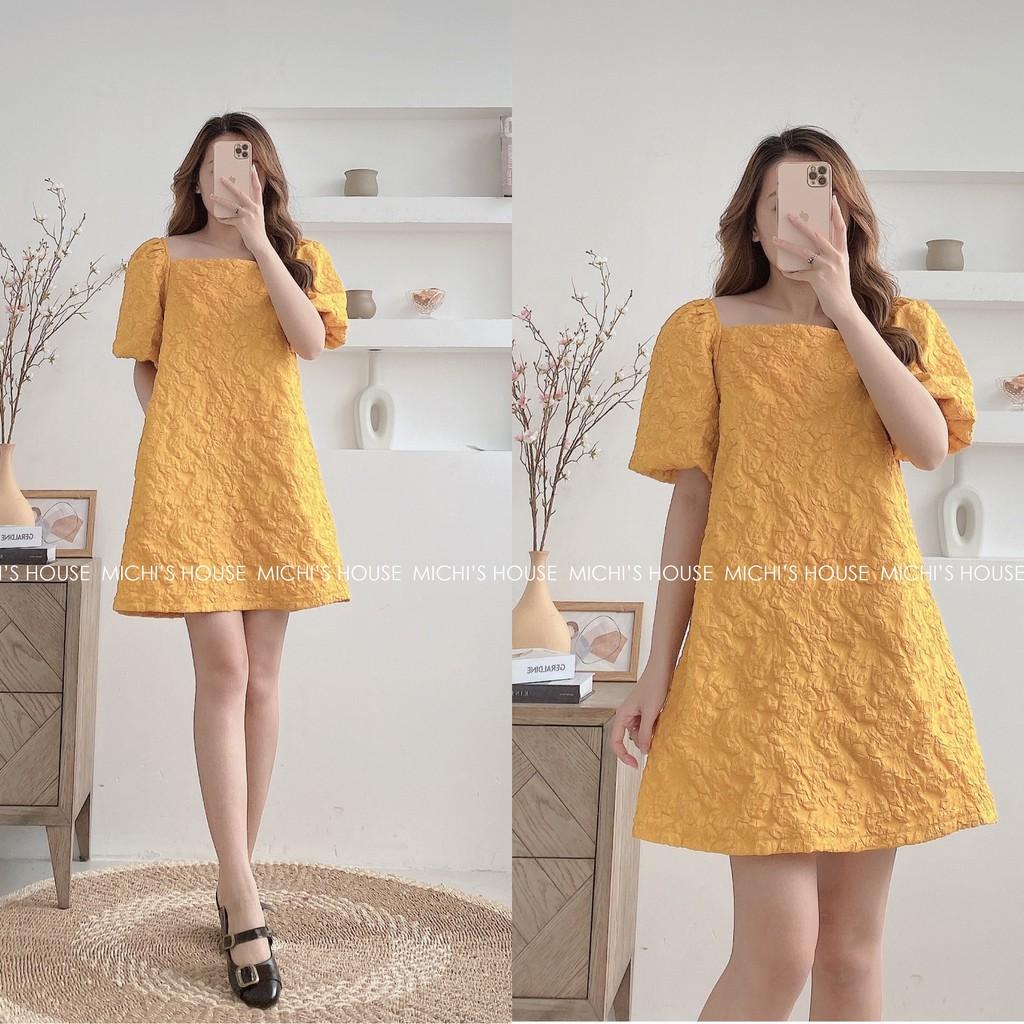 Váy hè dáng suông, chất gấm nổi thoáng mát, đầm xuông rộng freesize V152 - Michi's House