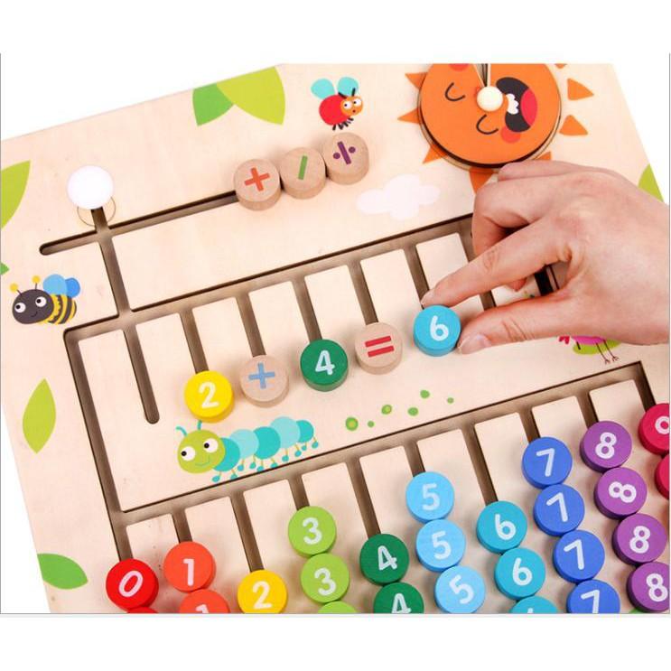 Đồ chơi giáo dục ,bộ bảng gỗ cho bé học số và các phép tính cho bé từ 3 tuổi trở lên, bảng gôc dày dặn màu đẹp