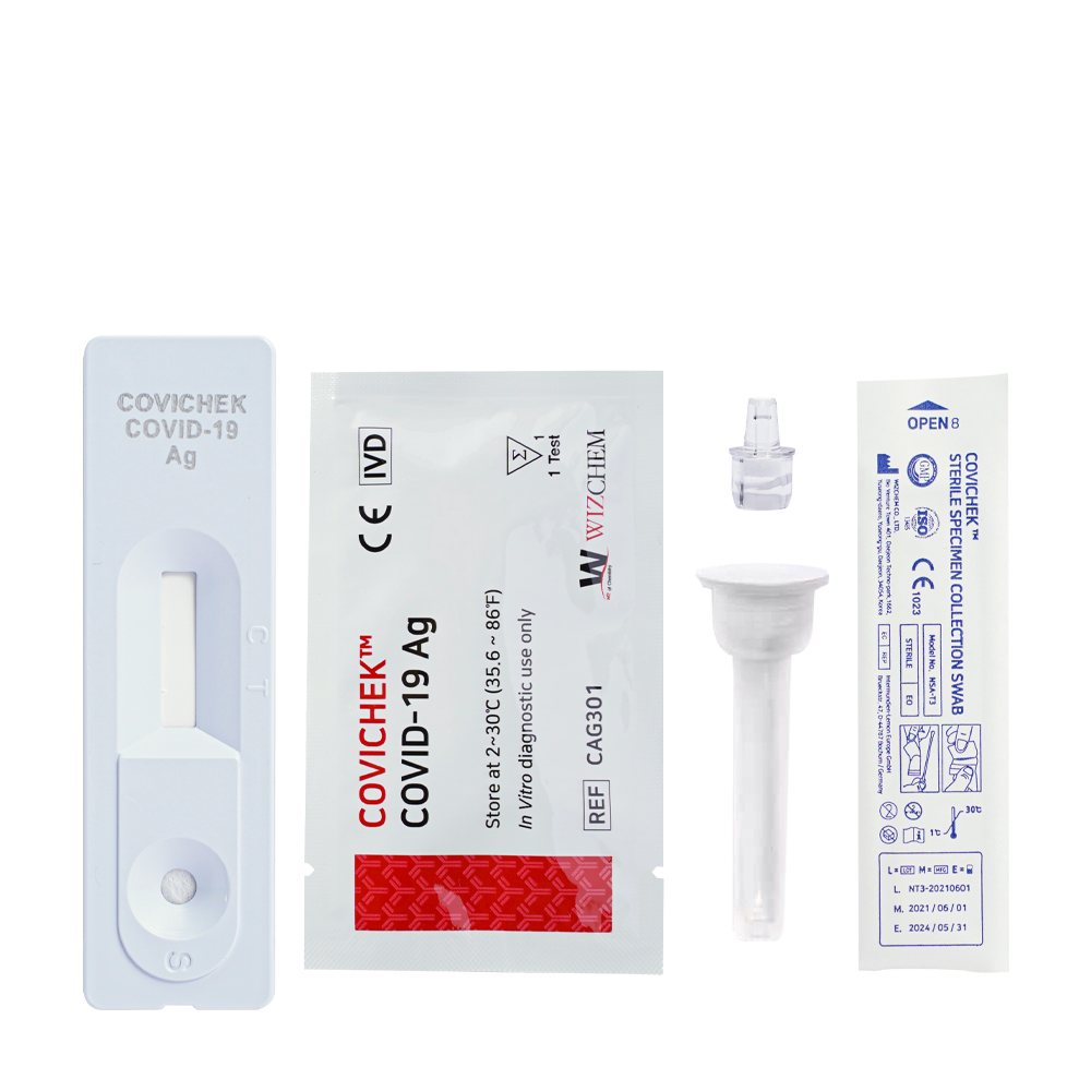 Dụng cụ xét nghiệm nhanh COVID-19 COVICHEK COVID-19 Ag Kit (Hộp 5 bộ kit)