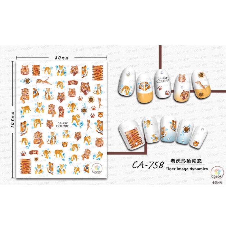 sticker trang trí nail tết