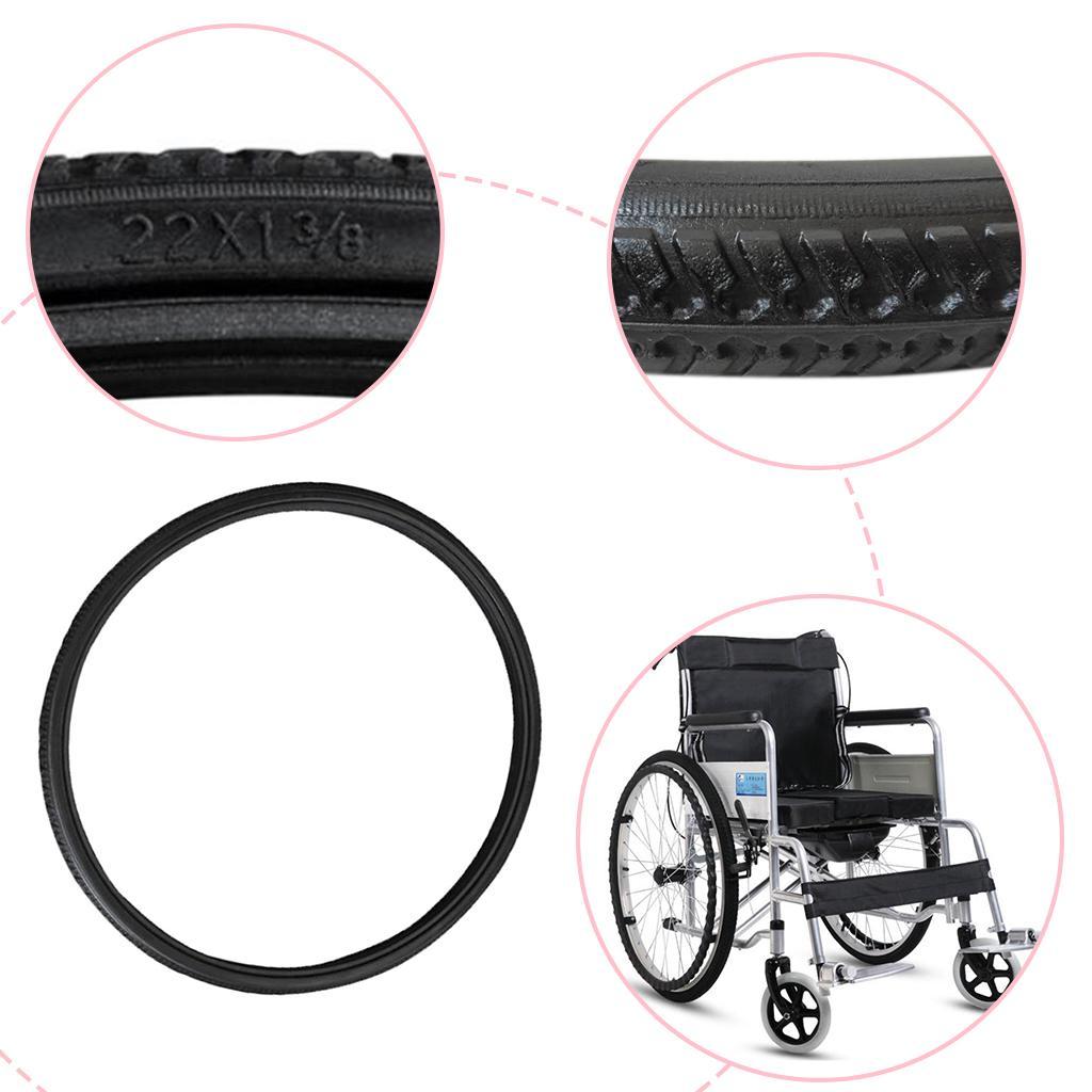 2 Pcs Heavy Duty Polyurethane  Wheelchair Street Tire for 22 3/8 inch New