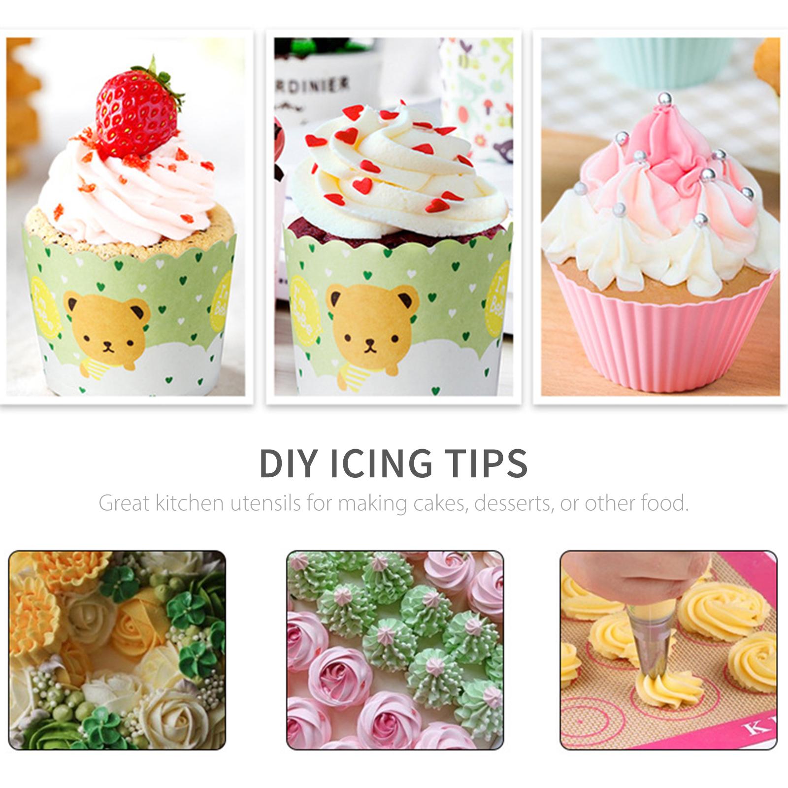 Bộ 22 Món Dụng Cụ Trang Trí Bánh Gồm Đui Bắt Bông Kem Bằng Thép Không Gỉ, túi đựng kem