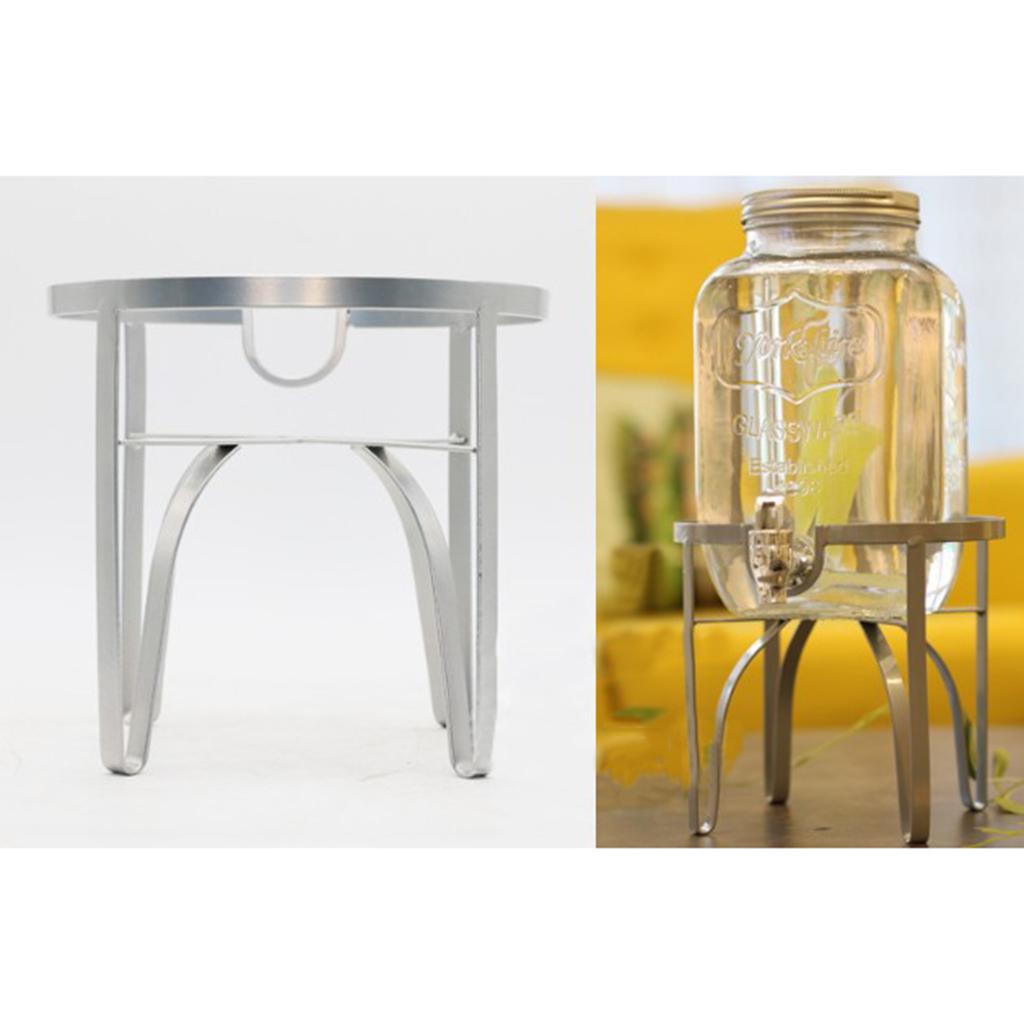 2xGlass Jar Drink Dispenser Metal Stand Basket Party Tea Wines Holder Silver M
